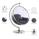 Meridian Luna Grey Durable Fabric Acrylic Swing Chair IMAGE 7