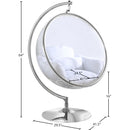 Meridian Luna White Durable Fabric Acrylic Swing Chair IMAGE 6