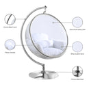 Meridian Luna White Durable Fabric Acrylic Swing Chair IMAGE 7