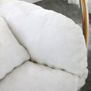 Meridian Luna White Faux Fur Acrylic Swing Accent Chair IMAGE 6