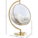 Meridian Luna White Faux Fur Acrylic Swing Accent Chair IMAGE 7