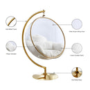 Meridian Luna White Faux Fur Acrylic Swing Accent Chair IMAGE 8