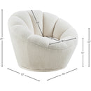 Meridian Dream White Faux Sheepskin Fur Accent Chair IMAGE 6