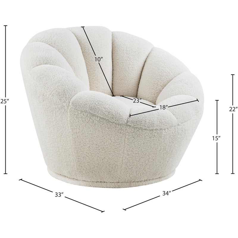 Meridian Dream White Faux Sheepskin Fur Accent Chair IMAGE 6