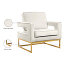 Meridian Noah Cream Velvet Accent Chair IMAGE 8