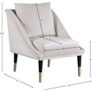 Meridian Elegante Cream Velvet Accent Chair IMAGE 7