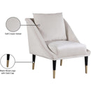 Meridian Elegante Cream Velvet Accent Chair IMAGE 8