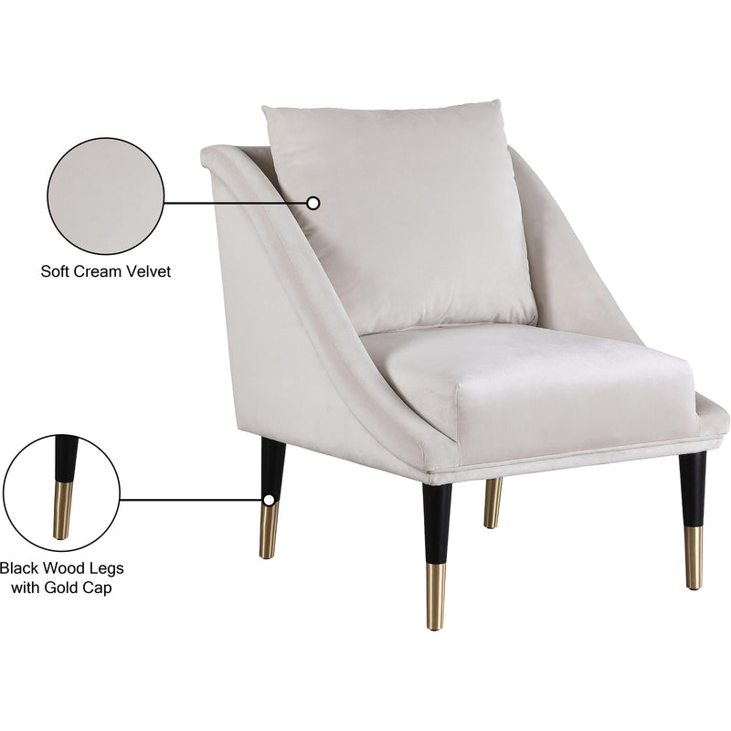 Meridian Elegante Cream Velvet Accent Chair IMAGE 8