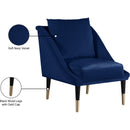 Meridian Elegante Navy Velvet Accent Chair IMAGE 8