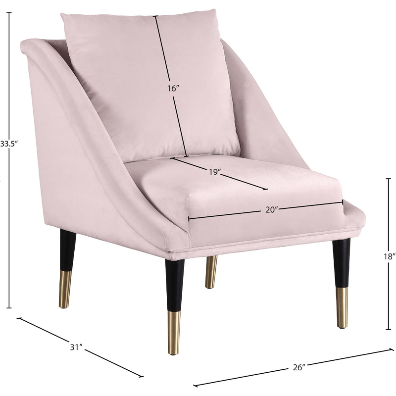 Meridian Elegante Pink Velvet Accent Chair IMAGE 7