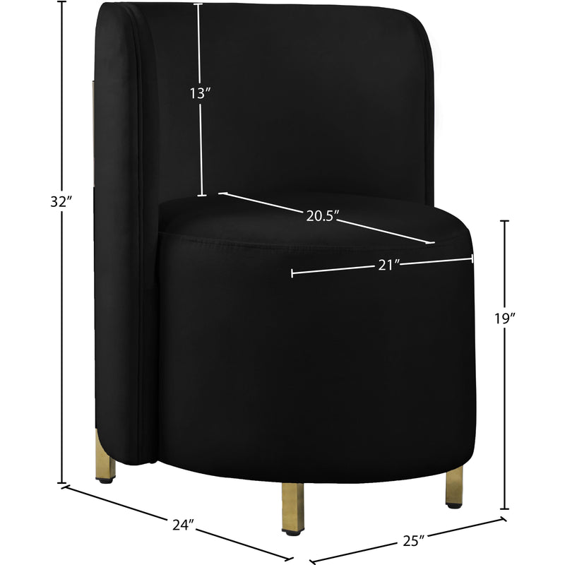 Meridian Rotunda Black Velvet Accent Chair IMAGE 7