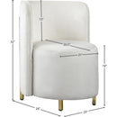 Meridian Rotunda Cream Velvet Accent Chair IMAGE 7