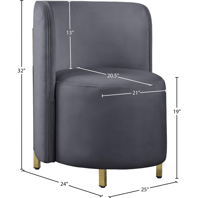 Meridian Rotunda Grey Velvet Accent Chair IMAGE 7