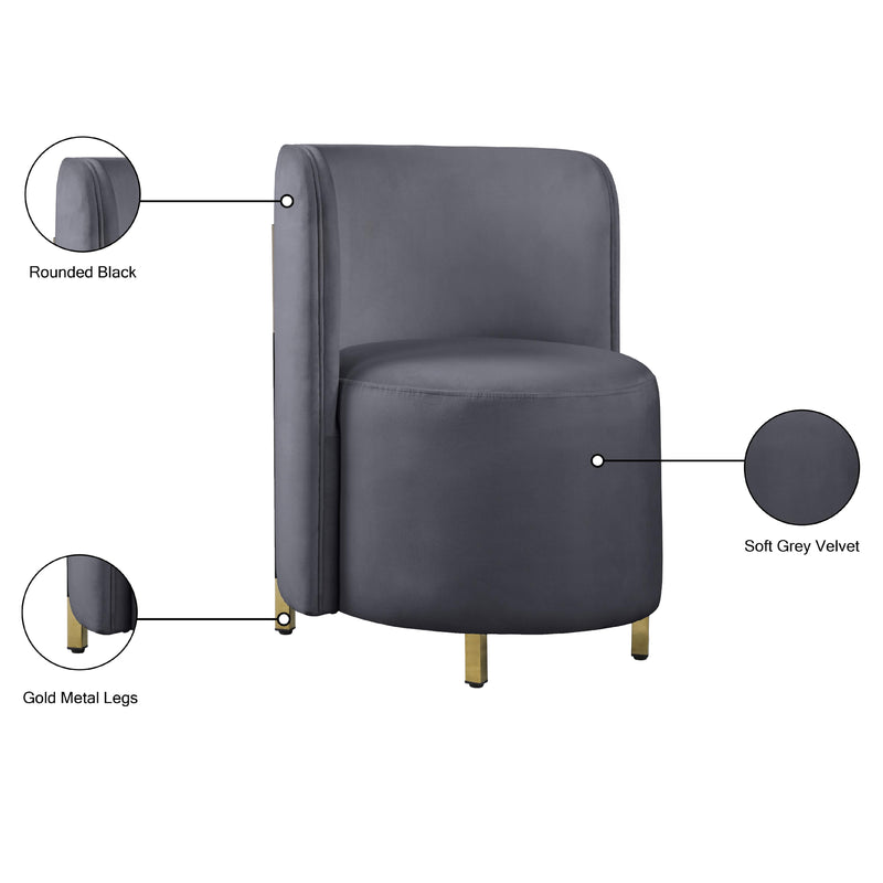 Meridian Rotunda Grey Velvet Accent Chair IMAGE 8