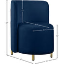 Meridian Rotunda Navy Velvet Accent Chair IMAGE 7