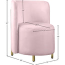 Meridian Rotunda Pink Velvet Accent Chair IMAGE 7