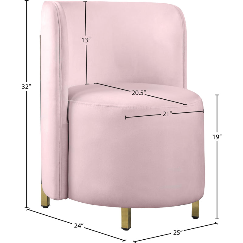 Meridian Rotunda Pink Velvet Accent Chair IMAGE 7