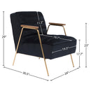 Meridian Woodford Black Velvet Accent Chair IMAGE 6