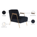 Meridian Woodford Black Velvet Accent Chair IMAGE 7