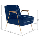 Meridian Woodford Navy Velvet Accent Chair IMAGE 6