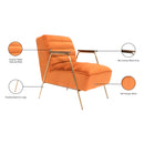 Meridian Woodford Orange Velvet Accent Chair IMAGE 7