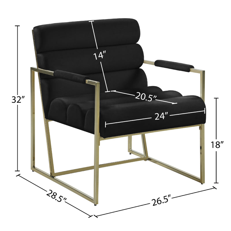 Meridian Wayne Black Velvet Accent Chair IMAGE 7