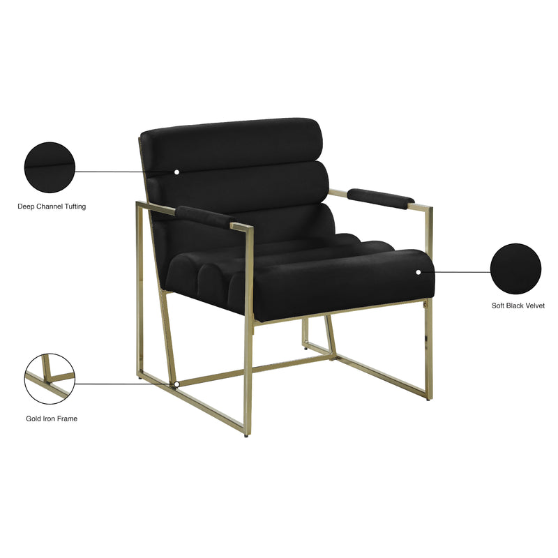 Meridian Wayne Black Velvet Accent Chair IMAGE 8