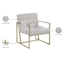 Meridian Wayne Cream Velvet Accent Chair IMAGE 8