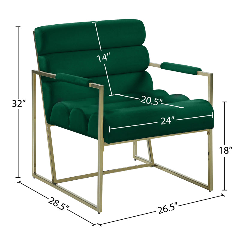 Meridian Wayne Green Velvet Accent Chair IMAGE 7