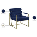 Meridian Wayne Navy Velvet Accent Chair IMAGE 8