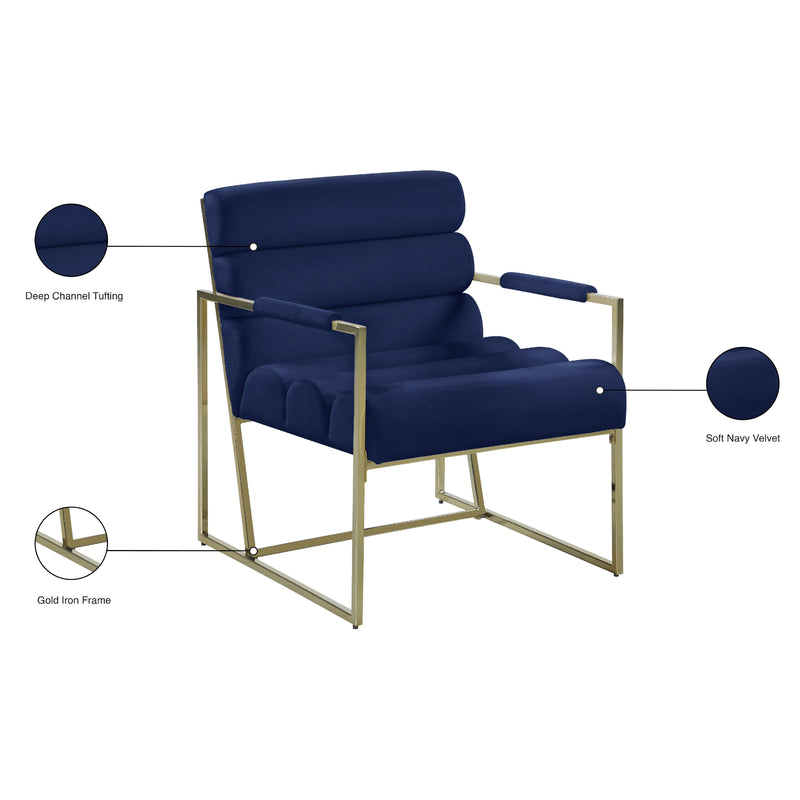 Meridian Wayne Navy Velvet Accent Chair IMAGE 8