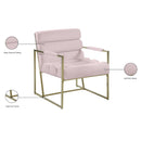 Meridian Wayne Pink Velvet Accent Chair IMAGE 8