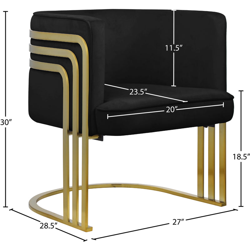 Meridian Rays Black Velvet Accent Chair IMAGE 7
