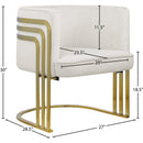 Meridian Rays Cream Velvet Accent Chair IMAGE 7