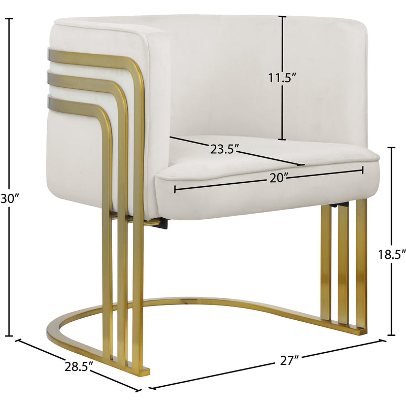 Meridian Rays Cream Velvet Accent Chair IMAGE 7