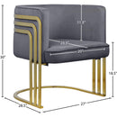 Meridian Rays Grey Velvet Accent Chair IMAGE 7