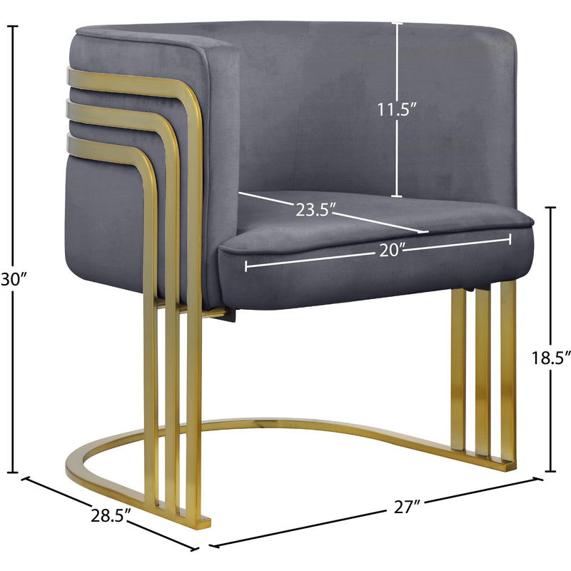 Meridian Rays Grey Velvet Accent Chair IMAGE 7