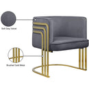 Meridian Rays Grey Velvet Accent Chair IMAGE 8