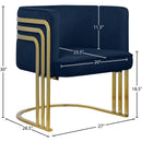 Meridian Rays Navy Velvet Accent Chair IMAGE 7