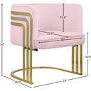 Meridian Rays Pink Velvet Accent Chair IMAGE 7