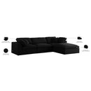 Meridian Serene Black Linen Textured Fabric Deluxe Comfort Modular Sectional IMAGE 13