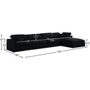 Meridian Serene Black Linen Textured Fabric Deluxe Comfort Modular Sectional IMAGE 12