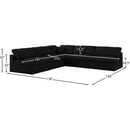 Meridian Serene Black Linen Textured Fabric Deluxe Comfort Modular Sectional IMAGE 7