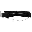 Meridian Serene Black Linen Textured Fabric Deluxe Comfort Modular Sectional IMAGE 7