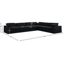 Meridian Serene Black Linen Textured Fabric Deluxe Comfort Modular Sectional IMAGE 10