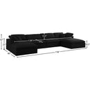 Meridian Serene Black Linen Textured Fabric Deluxe Comfort Modular Sectional IMAGE 8