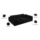 Meridian Serene Black Linen Textured Fabric Deluxe Comfort Modular Sectional IMAGE 10