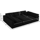 Meridian Serene Black Linen Textured Fabric Deluxe Comfort Modular Sectional IMAGE 9