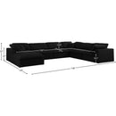 Meridian Serene Black Linen Textured Fabric Deluxe Comfort Modular Sectional IMAGE 10