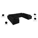 Meridian Serene Black Linen Textured Fabric Deluxe Comfort Modular Sectional IMAGE 10